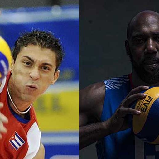 Michael Sánchez y Robertlandy Simón equipo Cuba de voleibol