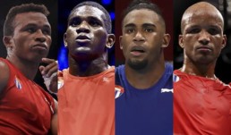 Boxeadores cubanos Roniel Iglesias, Arlen López, Lázaro Álvarez y Yoenlis Hernández