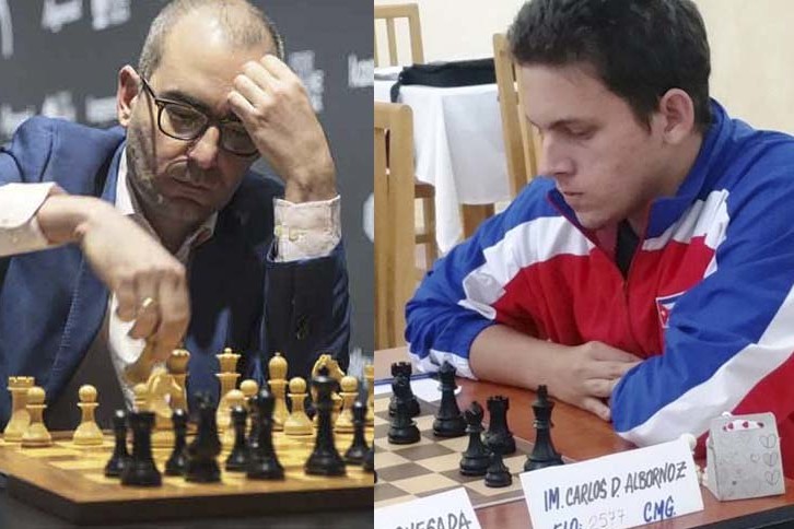 Ajedrecistas cubanos Leinier Dominguez y Carlos Albornoz