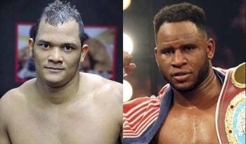 Boxeadores cubanos superpesados Frank Sánchez y Geovany Bruzón