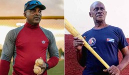 Estrellas del béisbol cubano Eduardo Paret y Pedro Jova