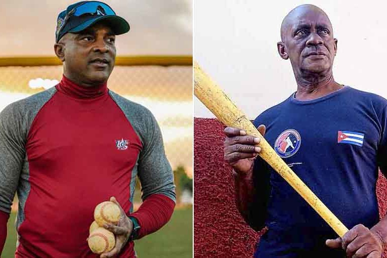 Estrellas del béisbol cubano Eduardo Paret y Pedro Jova