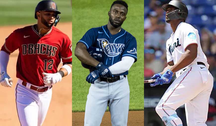 Bateadores cubanos de MLB Randy Arozarena, Jorge Soler y Lourdes Gurriel