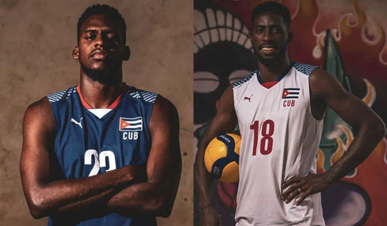 Marlon Yant y Miguel Ángel López equipo Cuba de voleibol