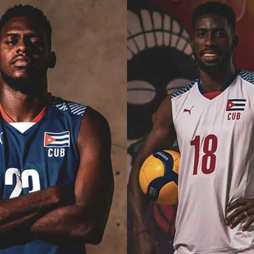 Marlon Yant y Miguel Ángel López equipo Cuba de voleibol