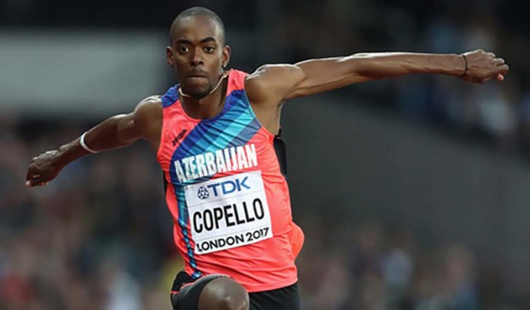 atleta Alexis Copello compitiendo conAzerbaiyán