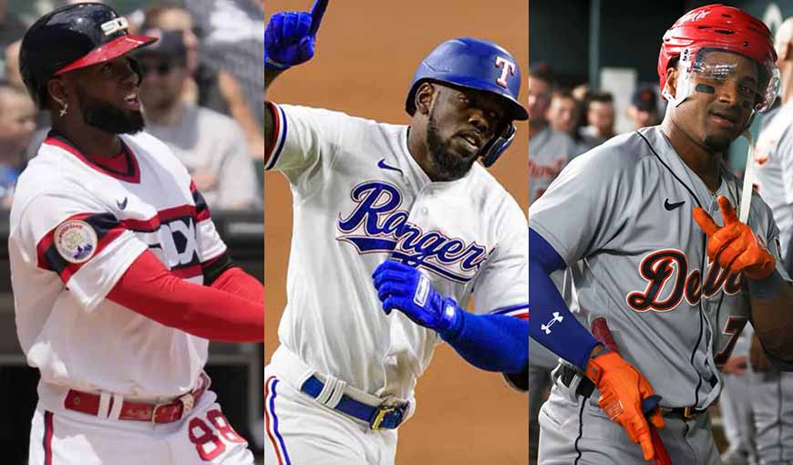 cubanos en MLB Adolis García, Luis Robert y Andy Ibáñez