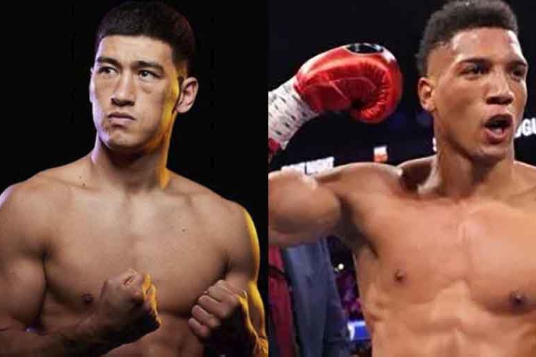 Boxeadores Dmitry Bivol (Rusia) y David Morrell (Cuba)
