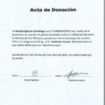 Acta de donación medalla de oro boxeador cubano Roniel Iglesias Londres 2012