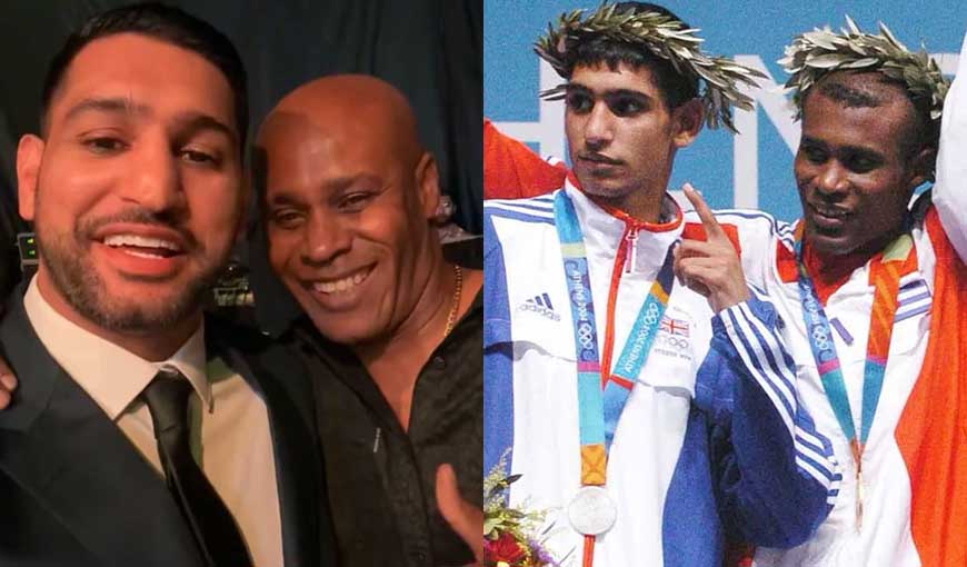 Boxeadores Amir Khan y Mario Kindelán