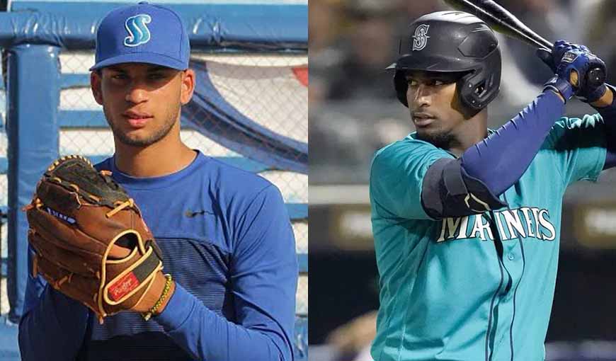Prospectos del béisbol cubano Luis Danys Morales y Lázaro Montes