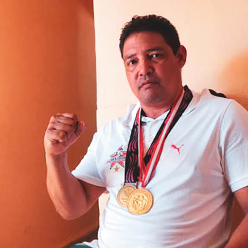 Boxeador cubano campeón olímpico Jorge Gutiérrez