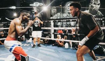 Boxeadores Guillermo Rigondeaux y David Benavidez entrenando