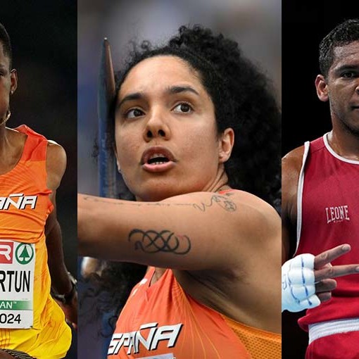 Deportistas cubanos que compiten por España: Jordan Díaz, Yulenmis Aguilar y Enmanuel Reyes Pla