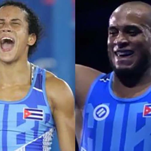 Luchadores cubanos Yusnelys Guzmán y Gabriel Rosillo en París 2024